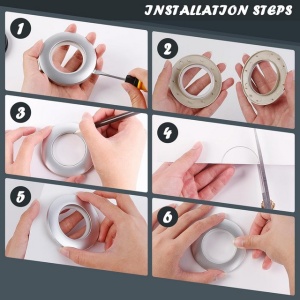 Set 48 inele plastic pentru perdele si draperii, diametru interior 40 mm, argintiu - Img 2
