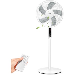 Ventilator cu piedestal silentios, ventilator rotativ la 85° cu telecomanda, 3 niveluri de viteza, 3 moduri, afisaj LED, temporizator 7 ore, putere 45W - Img 6