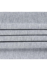 Bluză damă ribbed, mânecă lungă, Slim Fit, Guler Rotund, Top Casual Elegant, Gri, M - Img 3