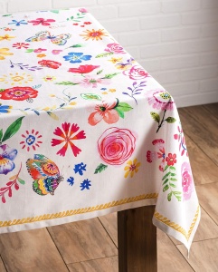 Fată de masa 100% bumbac 140 cm x 180 cm, flori dulci - Img 5
