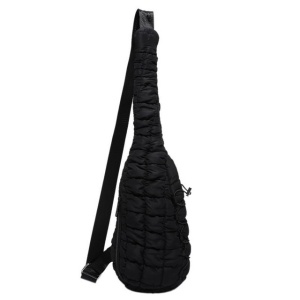 Geantă crossbody matlasată pentru femei, sport, neagră - Img 2