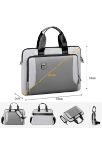 Geanta Laptop de umar, dimenisiune 39 x 30 x 3 cm, IWTTWY, gri - Img 6