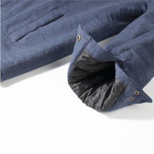 Hanorac pentru bărbati, Lumberjack cu mânecă lungă, cu glugă, Bleumarin, 2XL - Img 7