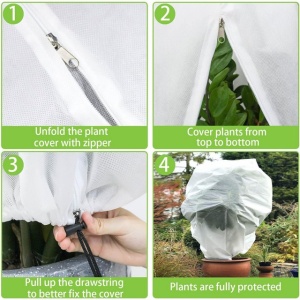 Husă de protectie pentru plante, 82x120cm 2 bucăti, rezistent la vânt din material netesut - Img 3