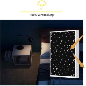 Jaluzea 100% opac, fără găurire, protectie solară, cu ventuze pentru ferestre Velux, tip stele lunare, 48x73 cm pentru F04/204 - Img 4