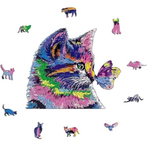 Puzzle cu animale, farma pisica, 200 piese, adulti si copii - Img 2