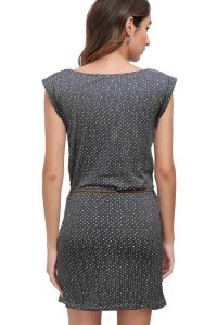 Rochie casual cu mânecă scurtă, cu imprimeu minimal, Elfin, S - Img 2