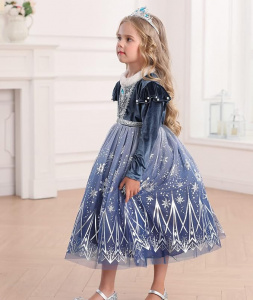 Rochie de prințesă, cu accesorii, LiUiMiY, albastru, 120 cm - Img 4
