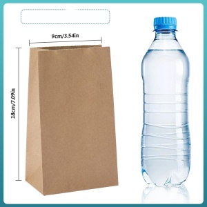Set 100 pungi mici de hârtie pentru împachetarea cadourilor, 9 x 18 x 5,5 cm - Img 2