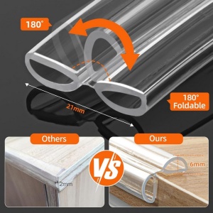 Set protectie transparenta pentru colturi, din silicon, 4 colturi si 3m banda silicon, autoadeziva - Img 6