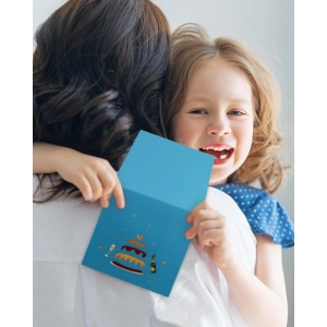 Felicitare de aniversare 3D Pop Up, cu plic, albastru - Img 3