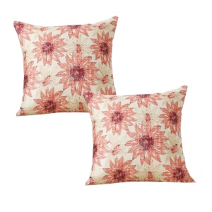 Fețe de perna decorative 45x45 cm, set 2 buc, impermeabile, margarete roz