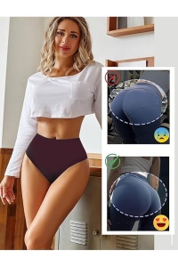 Set 10 tanga pentru femei cu talie înaltă, fără cusături, BeReady, S - Img 6