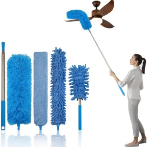 Set curatenie 6 piese microfibra, maner retractabil din otel inoxidabil - Img 5