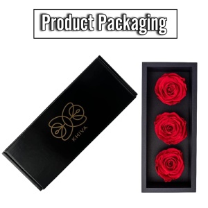 Trandafiri Eterni Forever Roses – 100% Naturali, Flori Colombiene Premium, Rezistenți Fără Apă sau Soare, 3 bucăți, roșu - Img 2