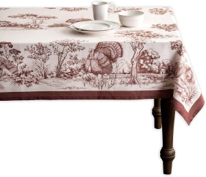 Fată de masă 100% bumbac 140 cm x 180 cm, curcani - Img 1