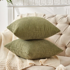 Fețe de pernă decorative 45x45 cm, set 2 buc, velur, verde - Img 6