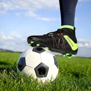 Ghete cu crampoane pentru fotbal, NEGRU VERDE, 46 - Img 5