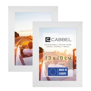 Rame foto, set 2 bucati, 13x18 cm, din lemn MDF, plexiglas rezistent la spargere, alb - Img 1