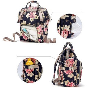 Rucsac termoizolant, pentru mamici si bebelusi, floral, Srotek - Img 2