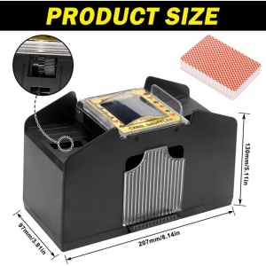 Aparat amestecat carti automat, 20,5x11,2x9,5 cm + 1 pachet carti de joc - Img 3