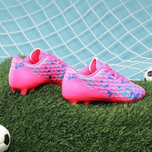 Ghete de fotbal pentru copii, fucsia -albastru regal, 38EU - Img 5