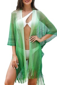Kimono plaja femei, mărime unică, verde