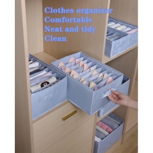 Organizatoare de garderobă 6 buc, 34x17x12cm, 7 compartimente, gri - Img 5