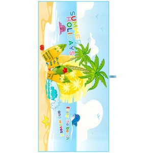Prosop de plajă din microfibră, 150 x 70 cm, pentru copii, skateboarding cu nucă de cocos - Img 1