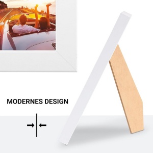 Rame foto, set 2 bucati, 13x18 cm, din lemn MDF, plexiglas rezistent la spargere, alb - Img 2