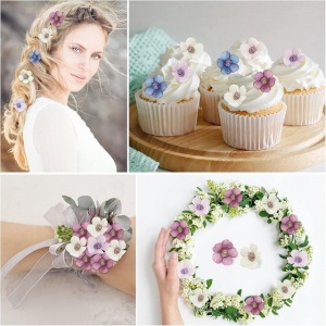 Set 200 bucăti capete flori artificiale, margarete din mătase, pentru decor, nunta, petrecere artizanat - Img 3