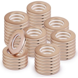 Set 48 inele perdele 40 mm, plastic ABS, inele galerie draperii cu montaj rapid, alunecare silențioasă, cafea