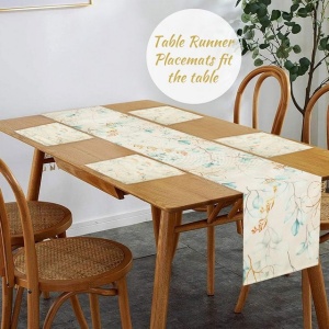 Set decorativ pentru masă, aleer/traversa 30x180cm si 4 naproane 30/45 cm - Img 1