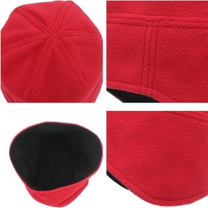 Caciula dublă de fleece, unisex, rosu, 56-60 cm - Img 5