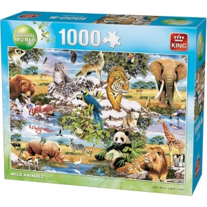 King Puzzle 1000 piese, KNG05481, animale salbatice, 68 x 49 cm