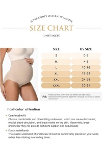 Lenjerie intima pentru gravide, cu talie înalta, fara cusaturi, set de 2 buc., cu suport pentru abdomen – Negru/Bej, M - Img 5