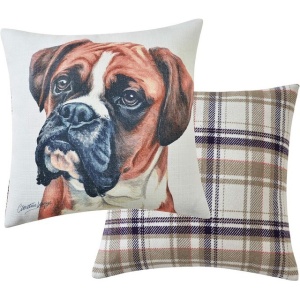 Pernă decorativa umplută, imagine caine rasa Boxer, 43 x 43 cm
