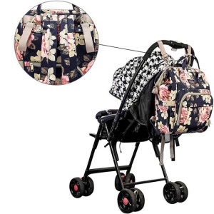 Rucsac termoizolant, pentru mamici si bebelusi, floral, Srotek - Img 3