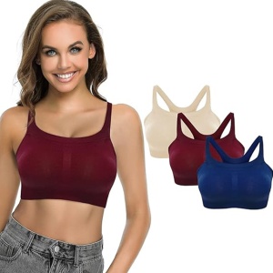 Set 3 bustiere push up fără sârmă, SHEKINI, pentru antrenament de fitness, yoga, XS-S - Img 1