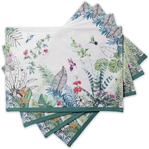 Set 4 naproane, flori si pasari, 33 cm x 48 cm - Img 1