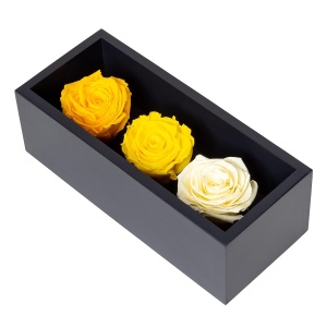 Trandafiri Eterni Forever Roses – Flori Colombiene Autentice, Rezistente Fără Apă sau Lumină, 3 bucati, galbeni - Img 1