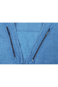 Vestă multifuncțională bărbați, tip Safari/Fotograf, buzunare, denim, Pescuit, Drumeții, Albastra 7XL - Img 3