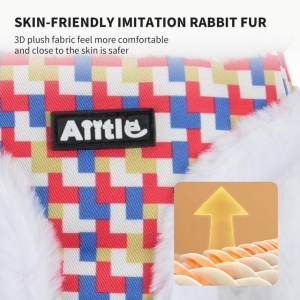 Ham si lesă iarna pentru câini cu căptuseală din fleece pentru plimbări, dresaj pentru câini de talie medie, alb, M - Img 5