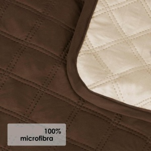 Husă protectie canapea, reversibilă, matlasata, cu cotiere. 4 locuri, maro - Img 4