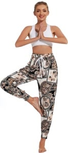 Pantaloni damă tip Harem, Lejeri, Talie Elastică cu Șnur, Buzunare, Poliester, Yoga & Casual, S - Img 2