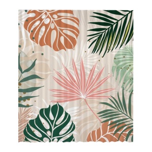 Perdea de dus stil boho 180 x 180 cm cu 12 cârlige - Img 1