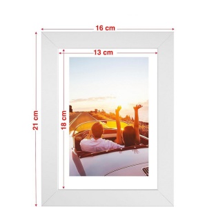Rame foto, set 2 bucati, 13x18 cm, din lemn MDF, plexiglas rezistent la spargere, alb - Img 4