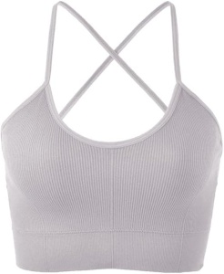 Set 3 bustiere sport Litthing, cu bretele încrucișate, push up, fără sârmă, M - Img 2