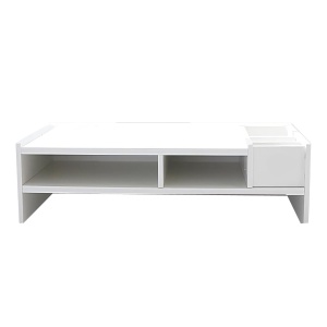 Suport pentru monitor cu 2 niveluri, 49 × 20,4 × 10 cm, alb - Img 1