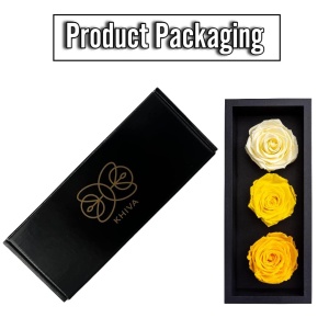 Trandafiri Eterni Forever Roses – Flori Colombiene Autentice, Rezistente Fără Apă sau Lumină, 3 bucati, galbeni - Img 2